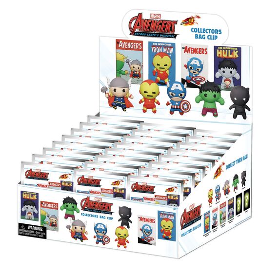 AVENGERS 60TH COMIC - Series 1 - 3D Foam Bag Clip (Display 24 Pcs)