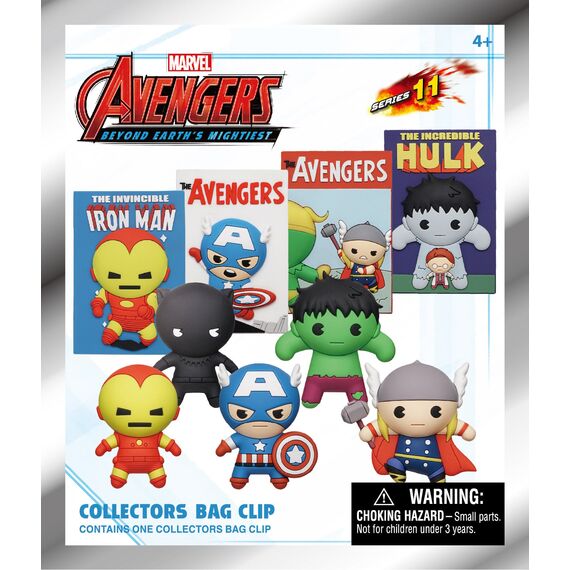 AVENGERS 60TH COMIC - Series 1 - 3D Foam Bag Clip (Display 24 Pcs)