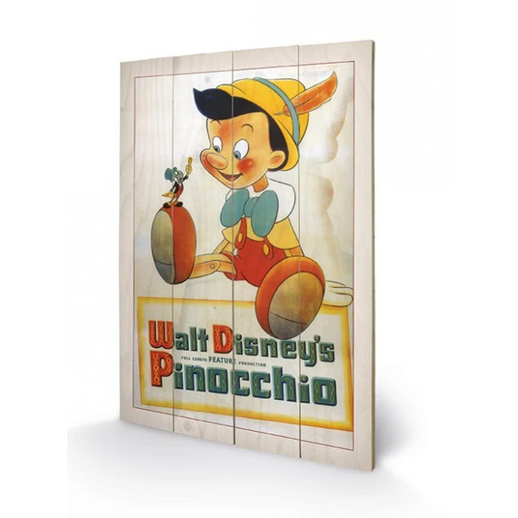 DISNEY - Printing on wood 40X59 - Pinocchio Conscience