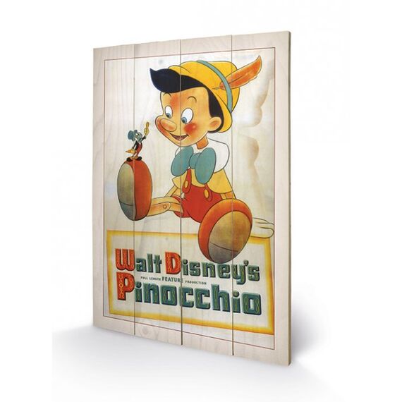 DISNEY - Printing on wood 40X59 - Pinocchio Conscience