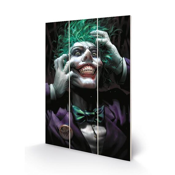 DC COMICS - Joker (Crazy Close Up) - Wood Print 20x29.5
