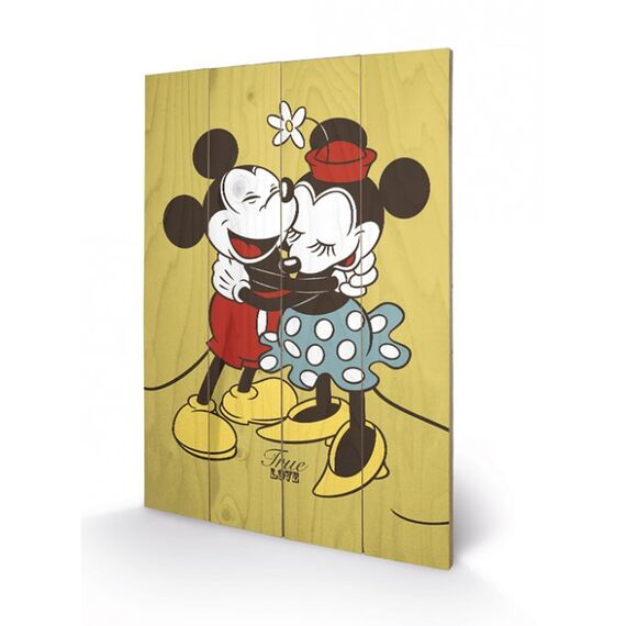 DISNEY - Printing on wood 40X59 - Mickey & Minnie Mouse True Love