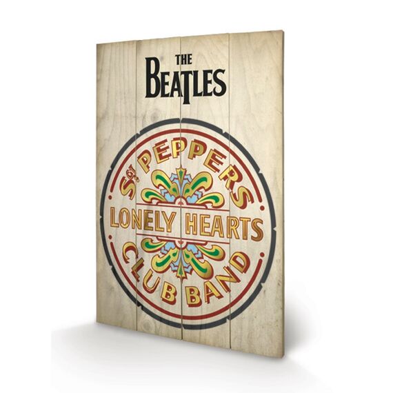 THE BEATLES - Printing on wood 40X59 - Sgt Peppers