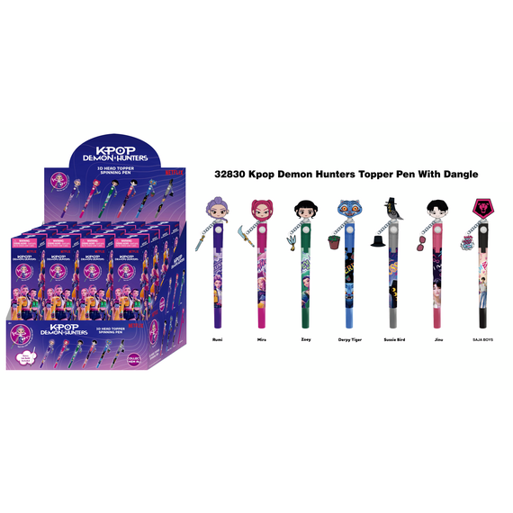K-POP DEMON HUNTERS - 3D Head Topper Spinning Pen (Display of 16 pcs)