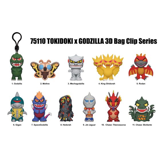 TOKIDOKI X GODZILLA - Series 1 - 3D Foam Bag Clip (Display 24 Pcs)