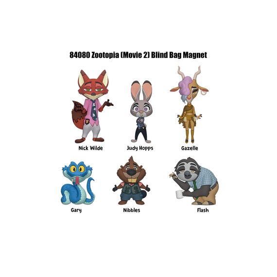 ZOOTOPIA 2 - Series 1 - 3D Foam Magnets in blind bags (Display 12 Pcs)