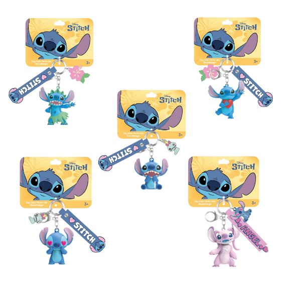 STITCH - Display of 25pc 3D Foam Keychain - 5 Models