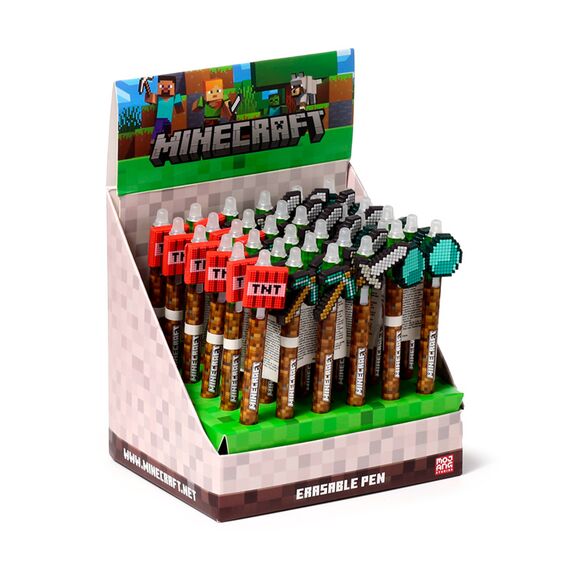 MINECRAFT - Tools - Head Topper Erasable Gel Pen (Display of 36 pcs)