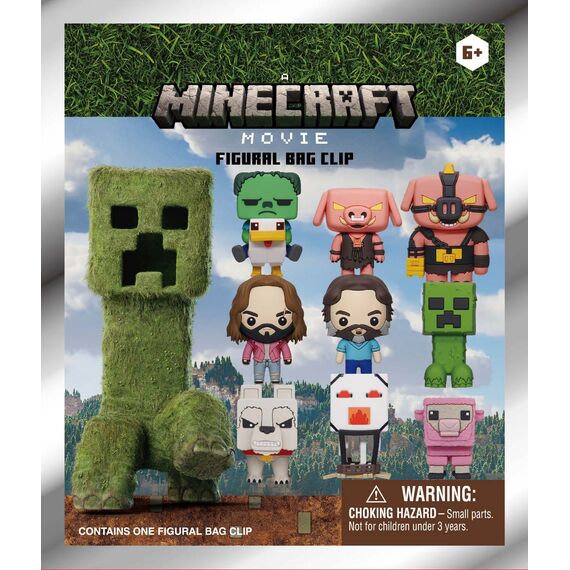 MINECRAFT MOVIE - Series 1 - 3D Foam Bag Clip (Display 24 Pcs)