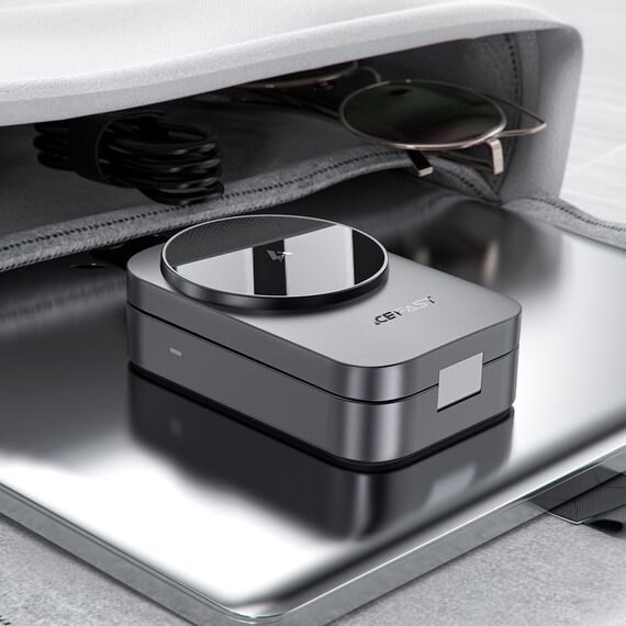 Acefast E22 3-in-1 Wireless Inductive Charging Station, MagSafe Compatible - Gray