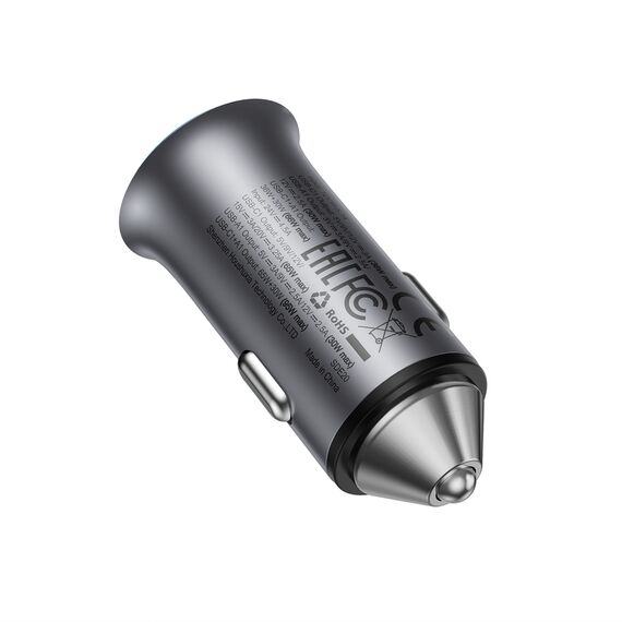Acefast B16 95W USB-A + USB-C Car Charger - Gray