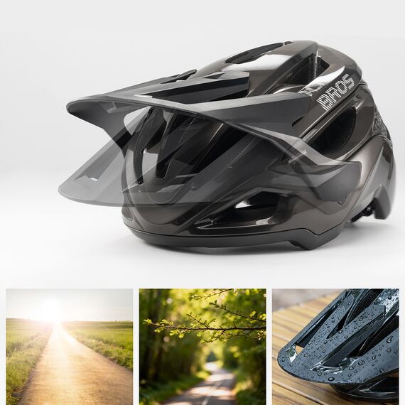 Rockbros LK-99 Mountain Bike Helmet with Adjustable Visor and Magnetic Closure 58-62 cm - Titanium