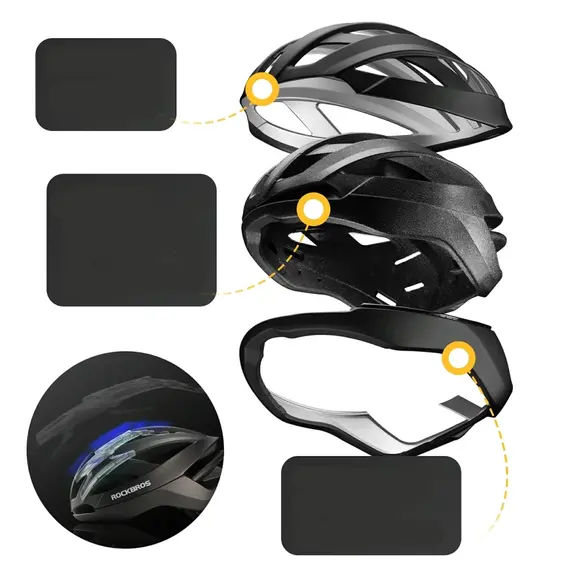 Universal cycling helmet Lingzhe LK-69 size L black 58-62 cm