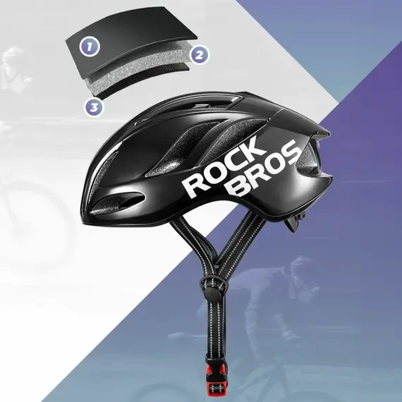 Rockbros TS-42 Lightweight Bike Helmet 58-62 cm - Black