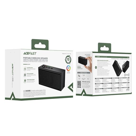 Acefast K9 Go Bluetooth Speaker with Stereo and ENC - Black