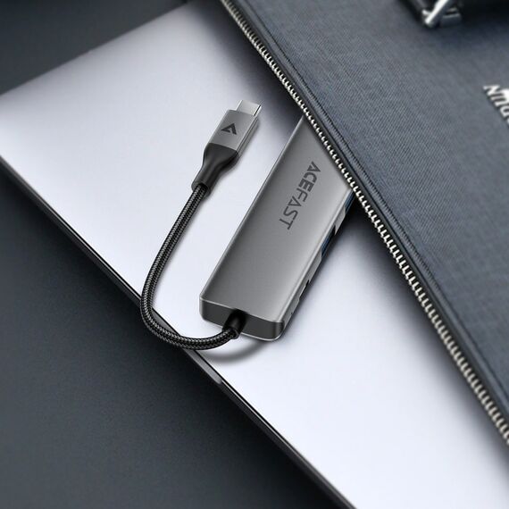 Acefast J18 USB Hub USB-C 6-in-1 HDMI 4K 60Hz PD90W Docking Station - Gray