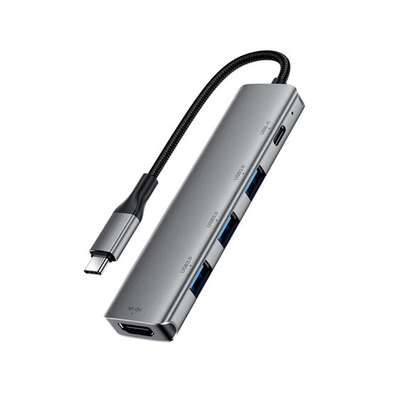 Acefast J16 USB Hub USB-C 5-in-1 HDMI 4K 60Hz PD90W Docking Station - Gray