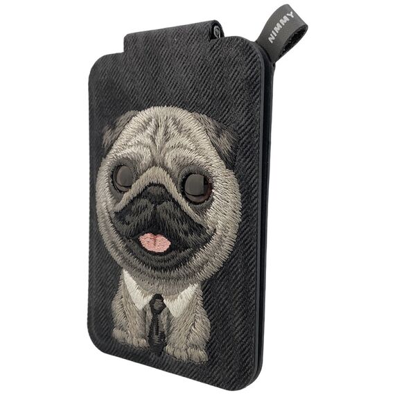Portfel Magnetyczny Nimmy New Big-Eye Cute Pets 2.0 Dog ze stojakiem na telefon - czarny