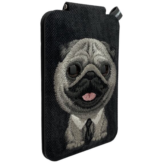 Portfel Magnetyczny Nimmy New Big-Eye Cute Pets 2.0 Dog ze stojakiem na telefon - czarny