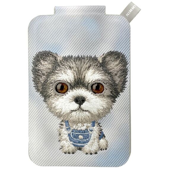 Portfel Magnetyczny Nimmy New Big-Eye Cute Pets 2.0 Dog ze stojakiem na telefon - szary