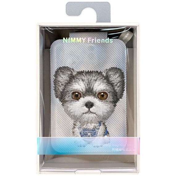 Portfel Magnetyczny Nimmy New Big-Eye Cute Pets 2.0 Dog ze stojakiem na telefon - szary