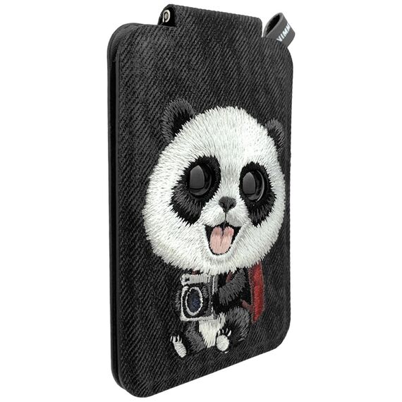 Portfel Magnetyczny Nimmy New Big-Eye Cute Pets 2.0 Panda ze stojakiem na telefon - czarny