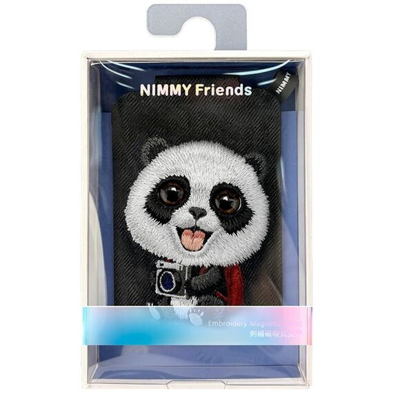 Portfel Magnetyczny Nimmy New Big-Eye Cute Pets 2.0 Panda ze stojakiem na telefon - czarny