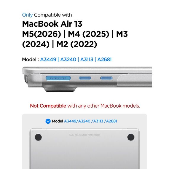 Etui Spigen AirSkin na MacBook Air 13" 2023/ 2024 / 2025 / 2026 - przezroczyste
