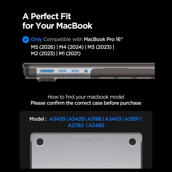 Etui Spigen AirSkin na MacBook Pro 16" 2021 / 2023 / 2024 / 2025 / 2026 - półprzezroczyste