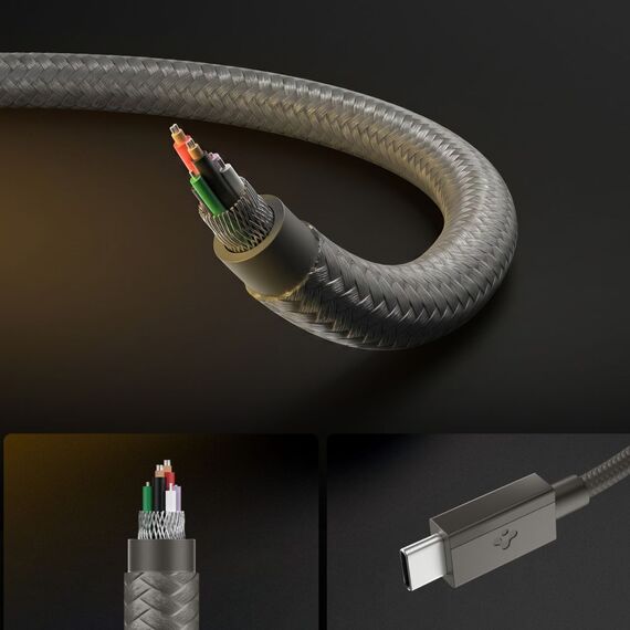 Kabel Spigen Essential EB6015CC USB-C 60W 150 cm - ciemnoszary