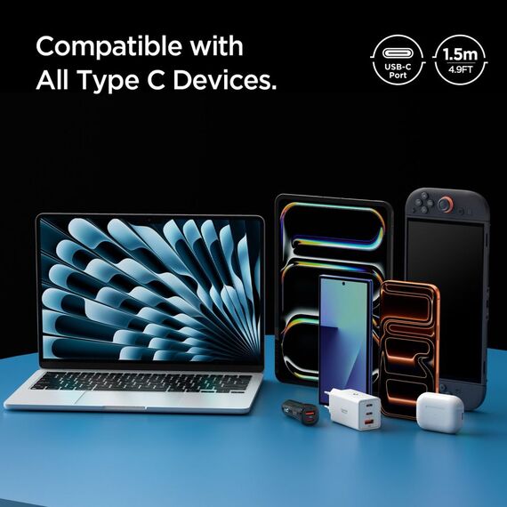 Kabel Spigen Essential EB6015CC USB-C 60W 150 cm - ciemnoszary