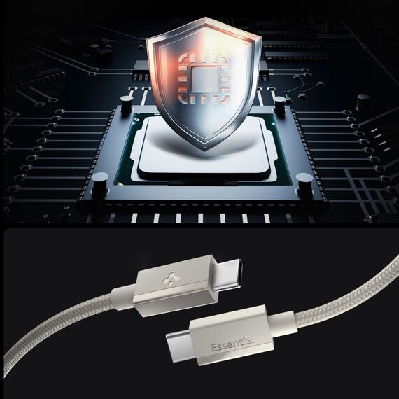 Kabel Spigen Essential EB6015CC USB-C 60W 150 cm - tytanowy