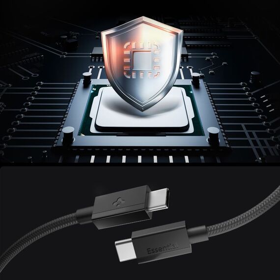 Kabel Spigen Essential EB6015CC USB-C 60W 150 cm - czarny