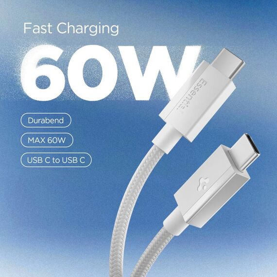 Kabel Spigen Essential EB6015CC USB-C 60W 150 cm - biały