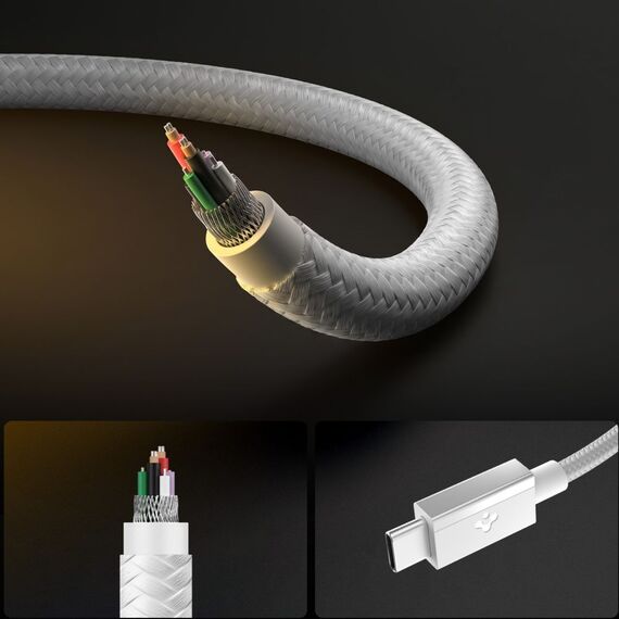Kabel Spigen Essential EB6015CC USB-C 60W 150 cm - biały
