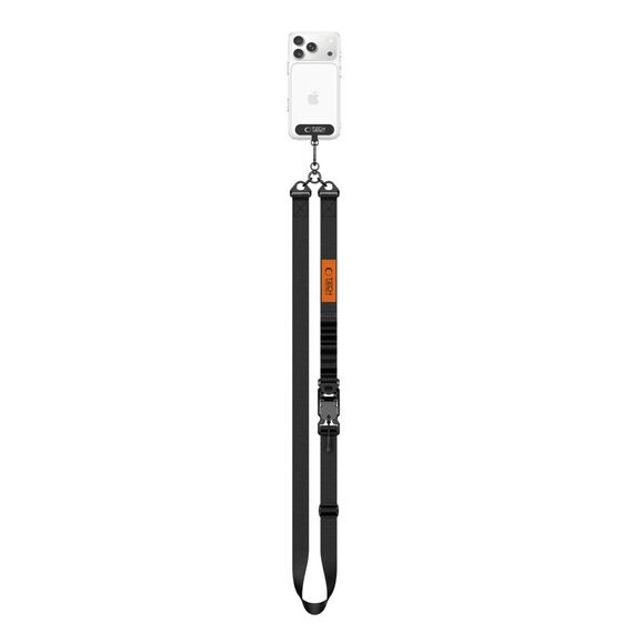 Smycz Tech-Protect C9S Rope Crossbody do telefonu - czarno-pomarańczowa