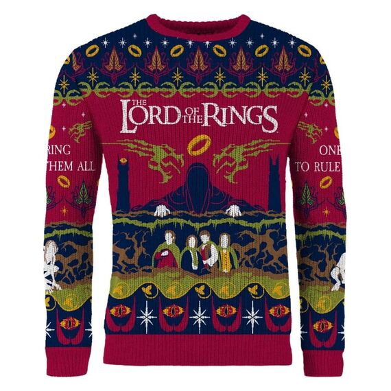 Lord Of The Rings Christmas Sweater One Sweater To Rule Them All Size L