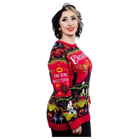 Lord Of The Rings Christmas Sweater One Sweater To Rule Them All Size L