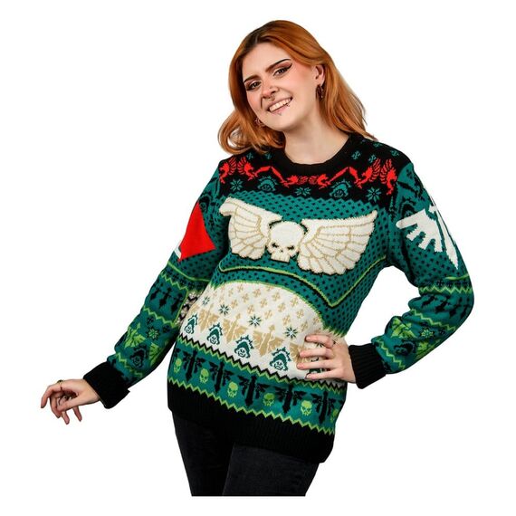 Warhammer 40,000 Christmas Sweater Dark Angels Size L