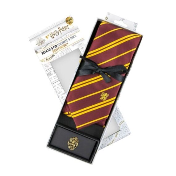 Harry Potter - Gryffindor - Deluxe Tie with metal pin / Fan Shop and Merchandise
