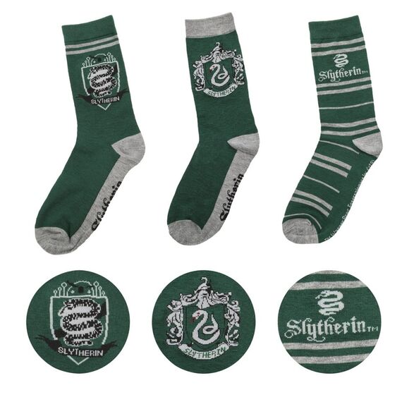 Harry Potter - Slytherin - 3 pairs of Socks / Fan Shop and Merchandise