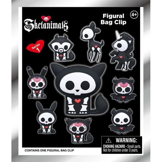 Skelanimals 3D PVC Bag Clips Series 1 Blind Bag Display (24)