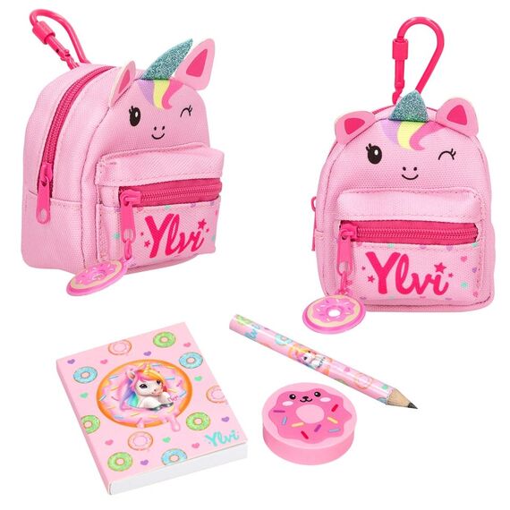 Ylvi - Stationery Backpack Unicorn - Pink and Purple - Mini / Toys