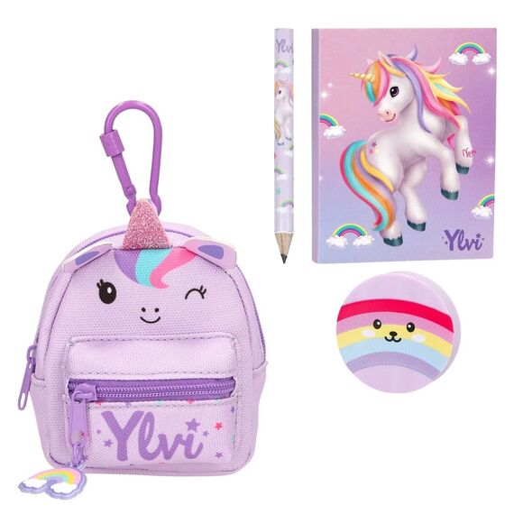 Ylvi - Stationery Backpack Unicorn - Pink and Purple - Mini / Toys