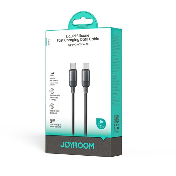 Joyroom S-A62 Lively Series 60W Fast Charging Data Cable (Type-C to Type-C) 1.2m-Black