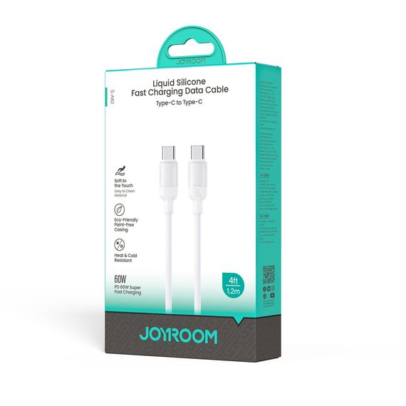Joyroom S-A62 Lively Series 60W Fast Charging Data Cable (Type-C to Type-C) 1.2m-White