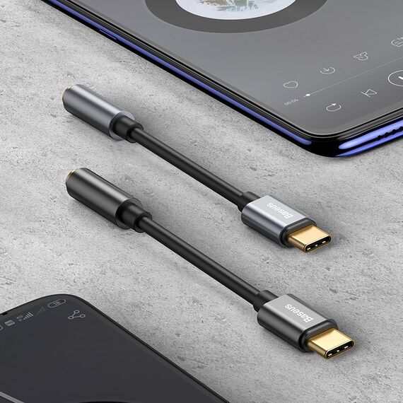 Baseus L54 mobile phone cable Black, Grey USB C 3.5mm
