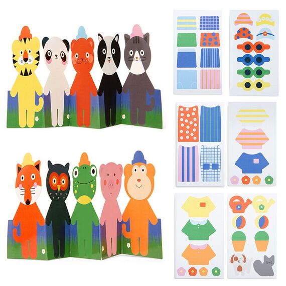 Kikkerland - Animal Dress-Up Stickers (KID63-F) / Toys