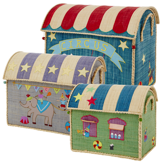 Rice - Large Set of 3 Toy Baskets - Circus Theme / Baby and Children