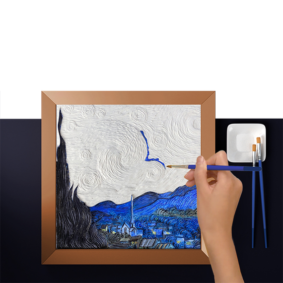 Resin DIY 3D Painting The Starry Night -  34x34cm